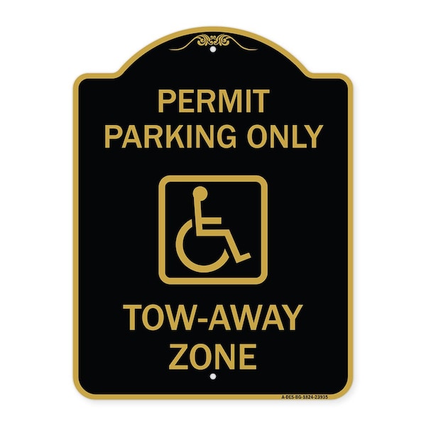 Signmission Georgia ADA Handicapped Parking Accessible Permit Parking Only Tow-Away Zone with Sym, BG-1824-23935 A-DES-BG-1824-23935 - main